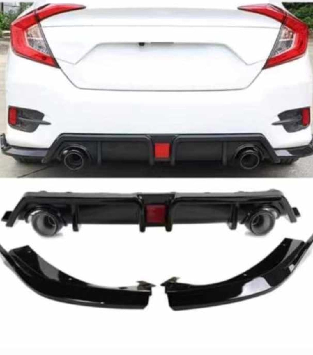 Civic X 2016-2021 Back bumper defuser kit